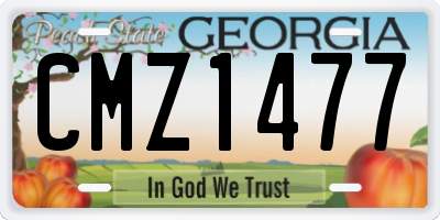 GA license plate CMZ1477