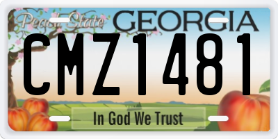 GA license plate CMZ1481