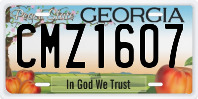 GA license plate CMZ1607