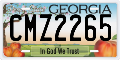 GA license plate CMZ2265