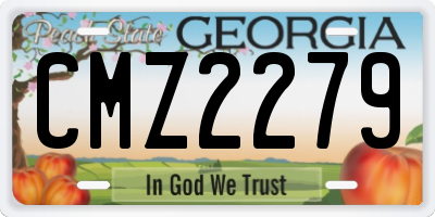 GA license plate CMZ2279