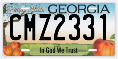 GA license plate CMZ2331