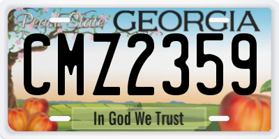 GA license plate CMZ2359