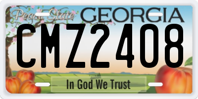 GA license plate CMZ2408