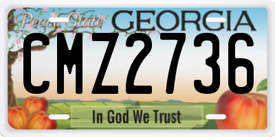 GA license plate CMZ2736