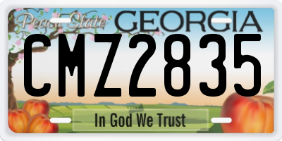 GA license plate CMZ2835