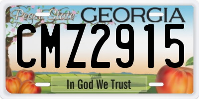GA license plate CMZ2915