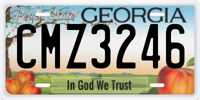 GA license plate CMZ3246