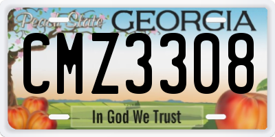 GA license plate CMZ3308