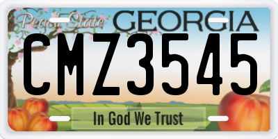 GA license plate CMZ3545