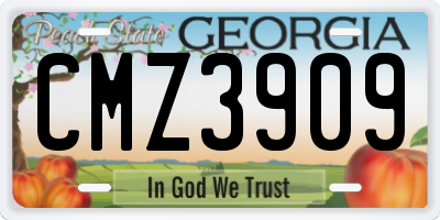GA license plate CMZ3909