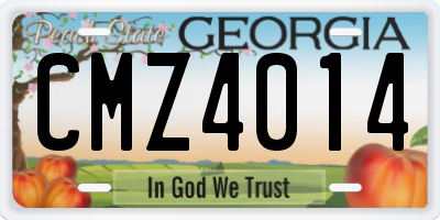 GA license plate CMZ4014