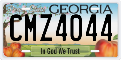 GA license plate CMZ4044