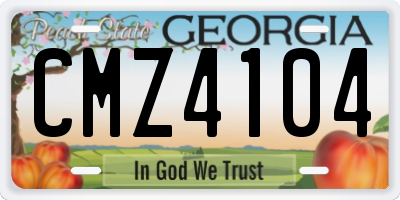 GA license plate CMZ4104