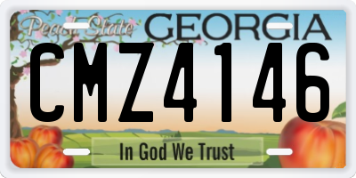 GA license plate CMZ4146