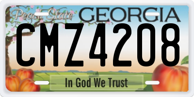 GA license plate CMZ4208