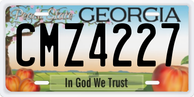 GA license plate CMZ4227