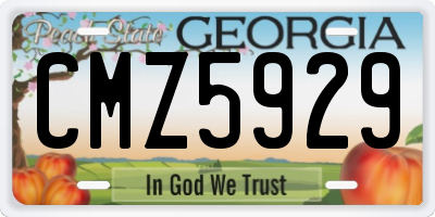 GA license plate CMZ5929