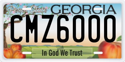 GA license plate CMZ6000