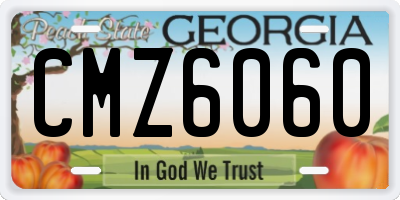 GA license plate CMZ6060