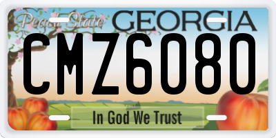 GA license plate CMZ6080