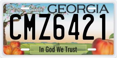 GA license plate CMZ6421