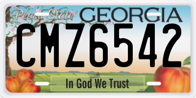 GA license plate CMZ6542