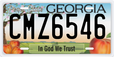 GA license plate CMZ6546