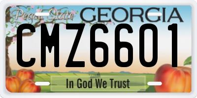 GA license plate CMZ6601