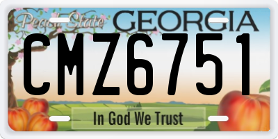 GA license plate CMZ6751