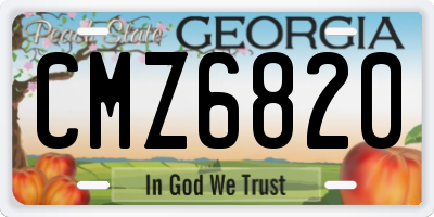 GA license plate CMZ6820