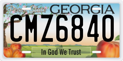GA license plate CMZ6840