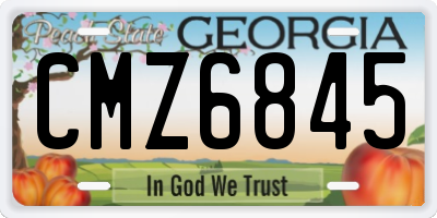 GA license plate CMZ6845
