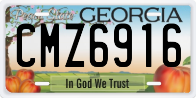 GA license plate CMZ6916