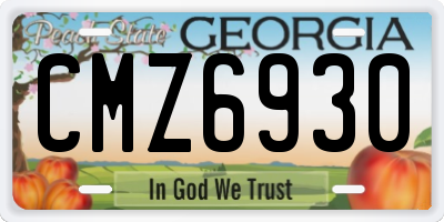 GA license plate CMZ6930