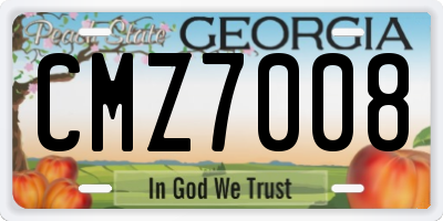 GA license plate CMZ7008