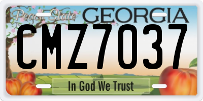 GA license plate CMZ7037