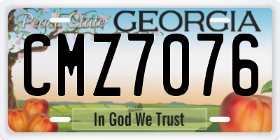 GA license plate CMZ7076