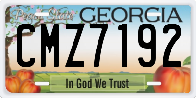 GA license plate CMZ7192