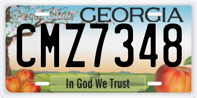 GA license plate CMZ7348