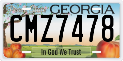 GA license plate CMZ7478