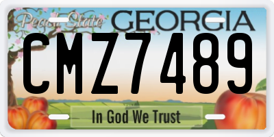 GA license plate CMZ7489