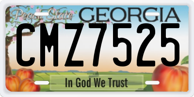 GA license plate CMZ7525
