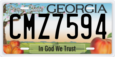 GA license plate CMZ7594