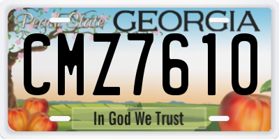 GA license plate CMZ7610