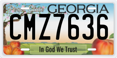 GA license plate CMZ7636