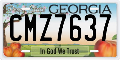 GA license plate CMZ7637