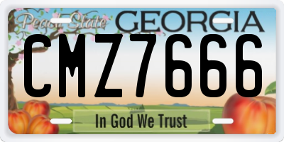 GA license plate CMZ7666