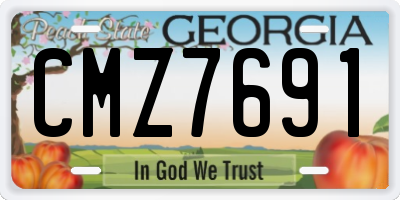 GA license plate CMZ7691