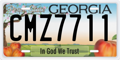 GA license plate CMZ7711